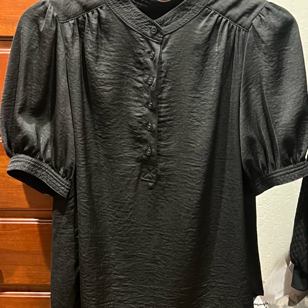 Black Puff Sleeve Blouse